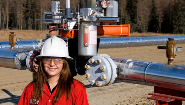 Petroleum Engineer Visits Oil Pipeline Site